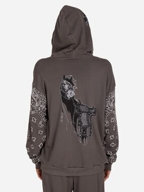 Lauren Moshi HARMONY Black Horse Hoodie Sweatshirt